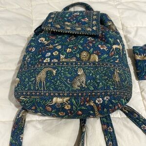 Vera Bradley retired vintage backpack purse drawstring snap closure.